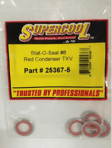 25367-5 -- Freightliner Stat-O-Seal #8 Red Condenser TXV Compressor Washer (Bag of 5)
