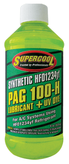 38589D (6 Pack) HFO-1234yf PAG 100 Compressor Oil + UV Dye 8oz. - Supercool Professional AC Products