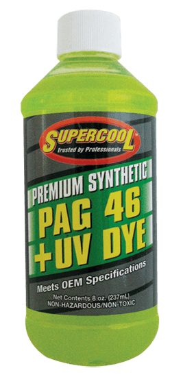 P46-8D (6 Pack) R-134a PAG 46 Compressor Oil + UV Dye 8oz. (237 ml